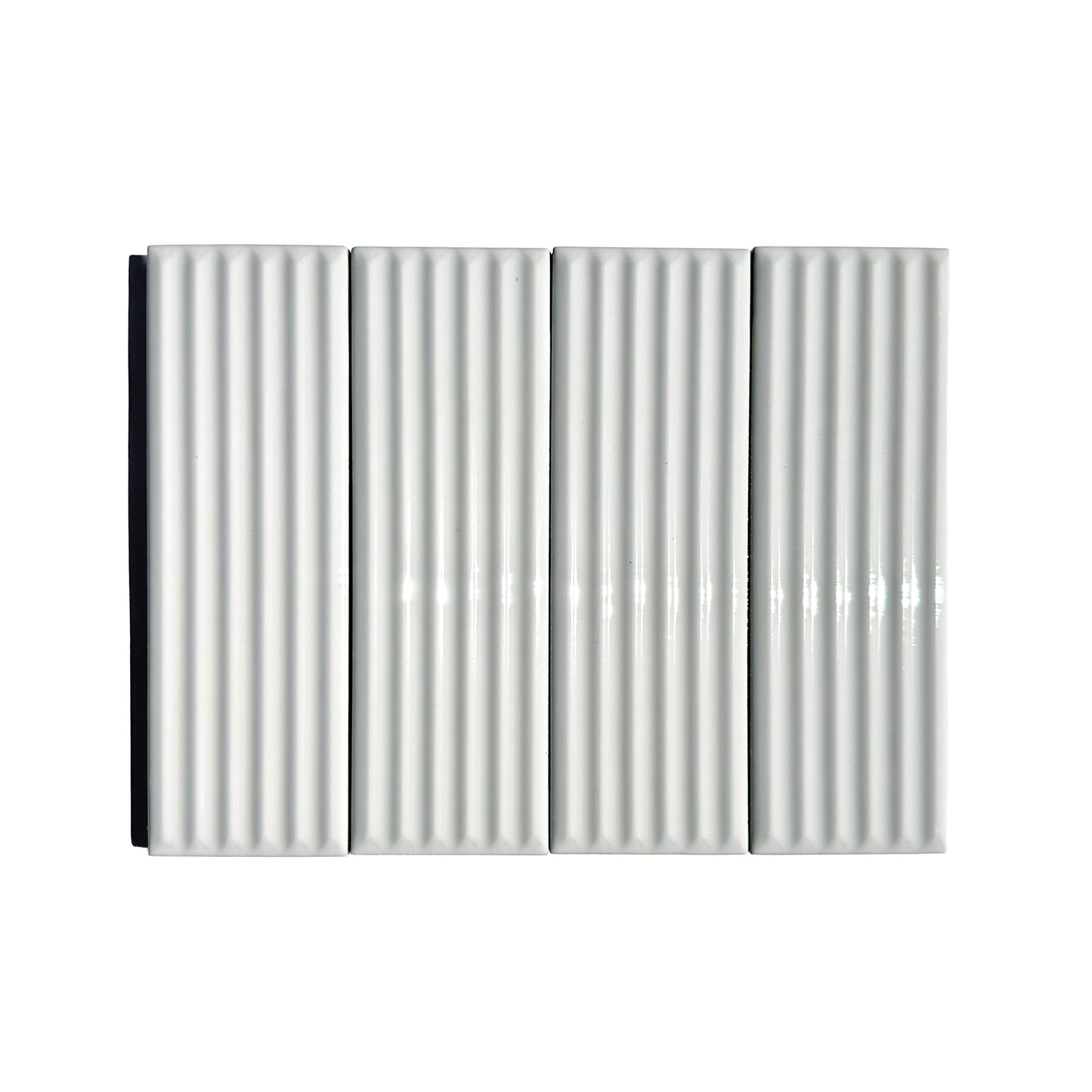 HW Tile Color Pop Fluted White Glossy group