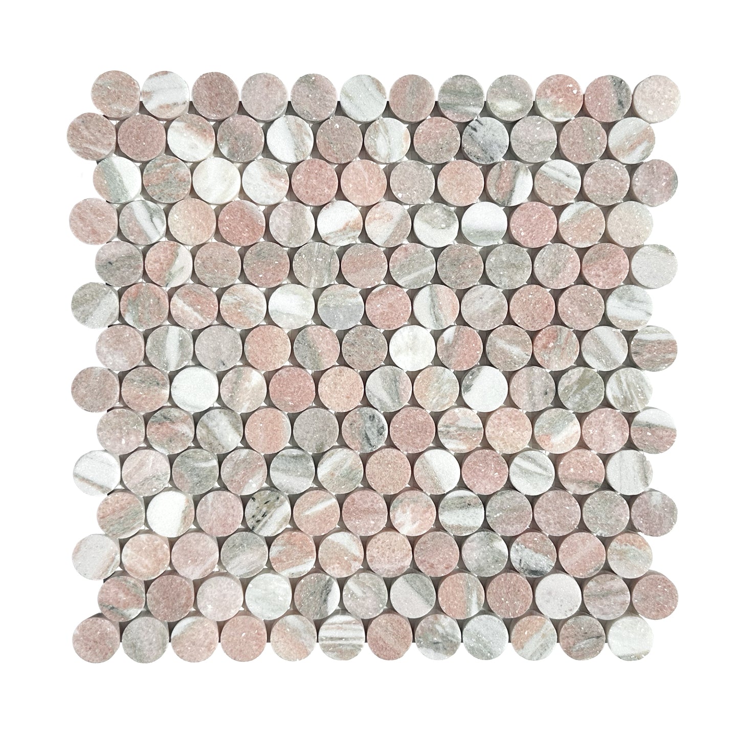 HW Tile Penny Rounds Rosa Honed