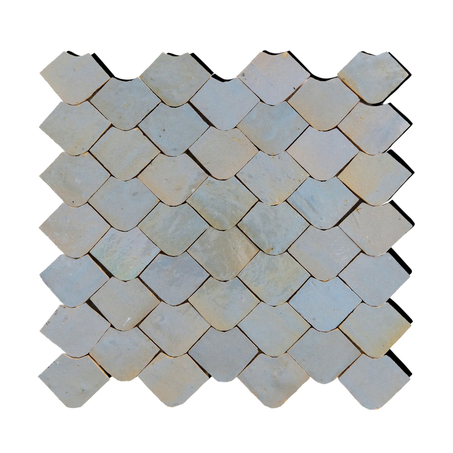 HW Tile Zellige Mosaic Scale Sky Blue