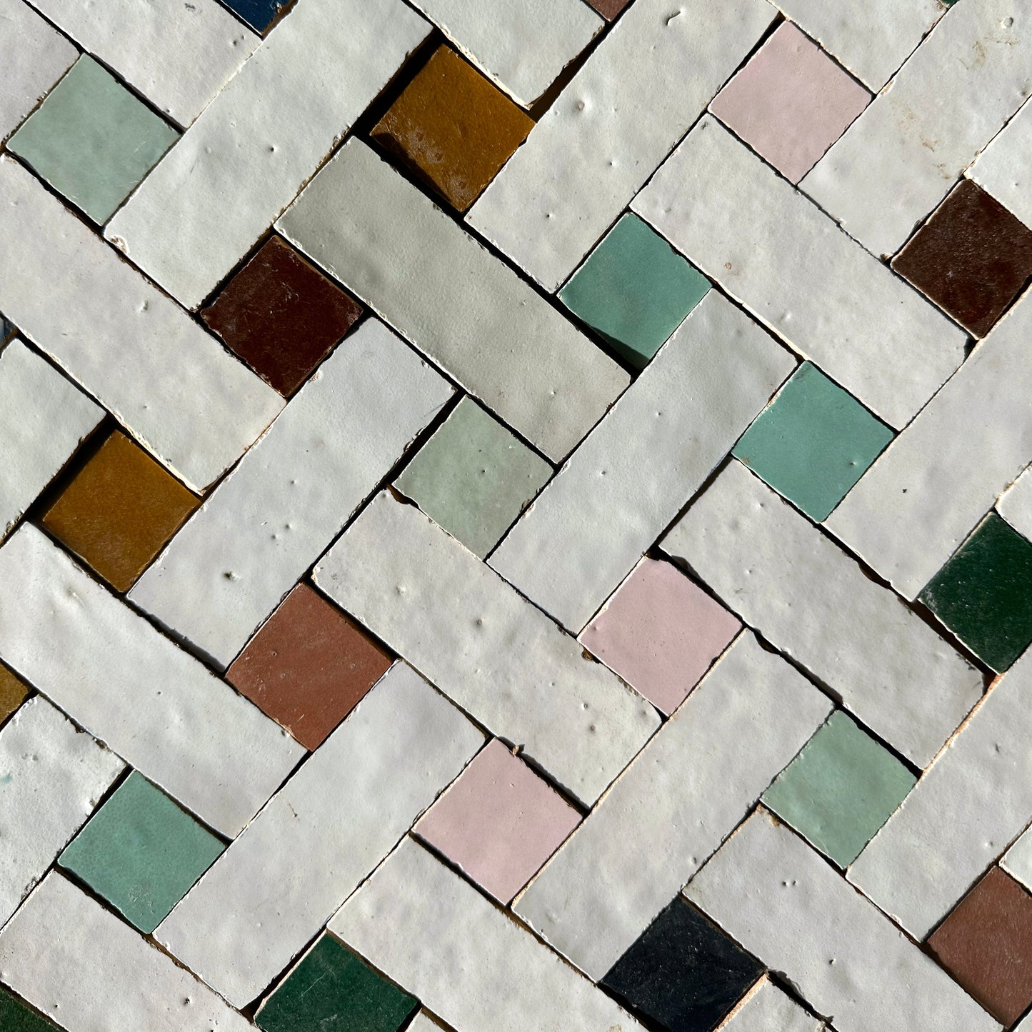 HW Tile Multicolor Basketweave Zellige Mosaic lifestyle
