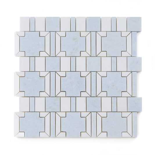 Grady Mosaic Thassos Blue Celeste 