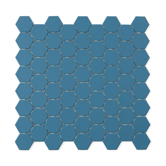 Italian Hex 1.5x1.5 Matte Mosaic Como Blue