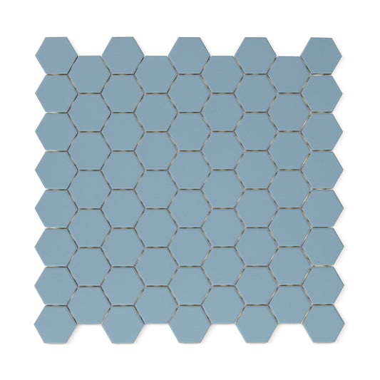 Italian Hex 1.5x1.5 Matte Mosaic Venice Blue
