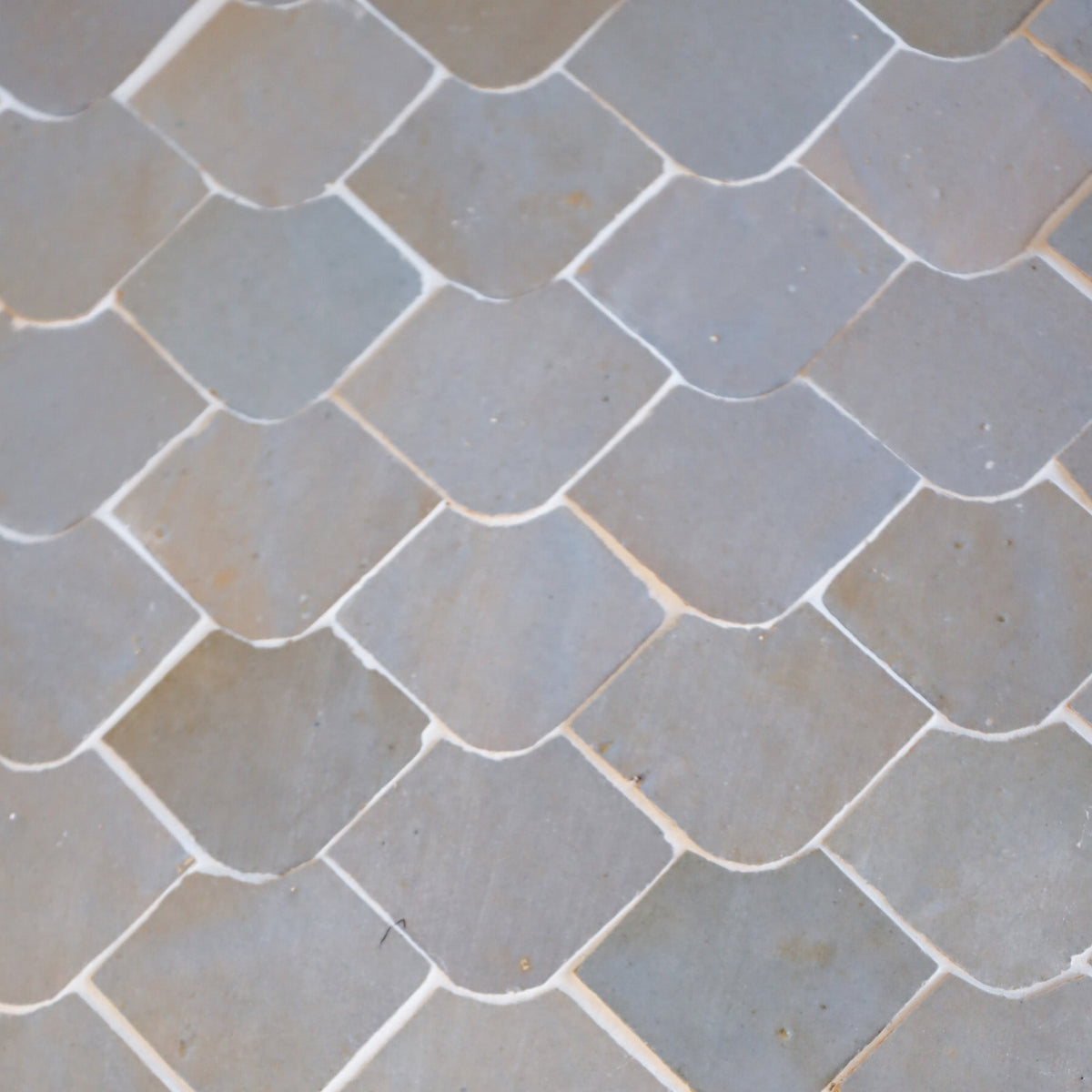HW Tile Zellige Mosaic Scale Sky Blue Install