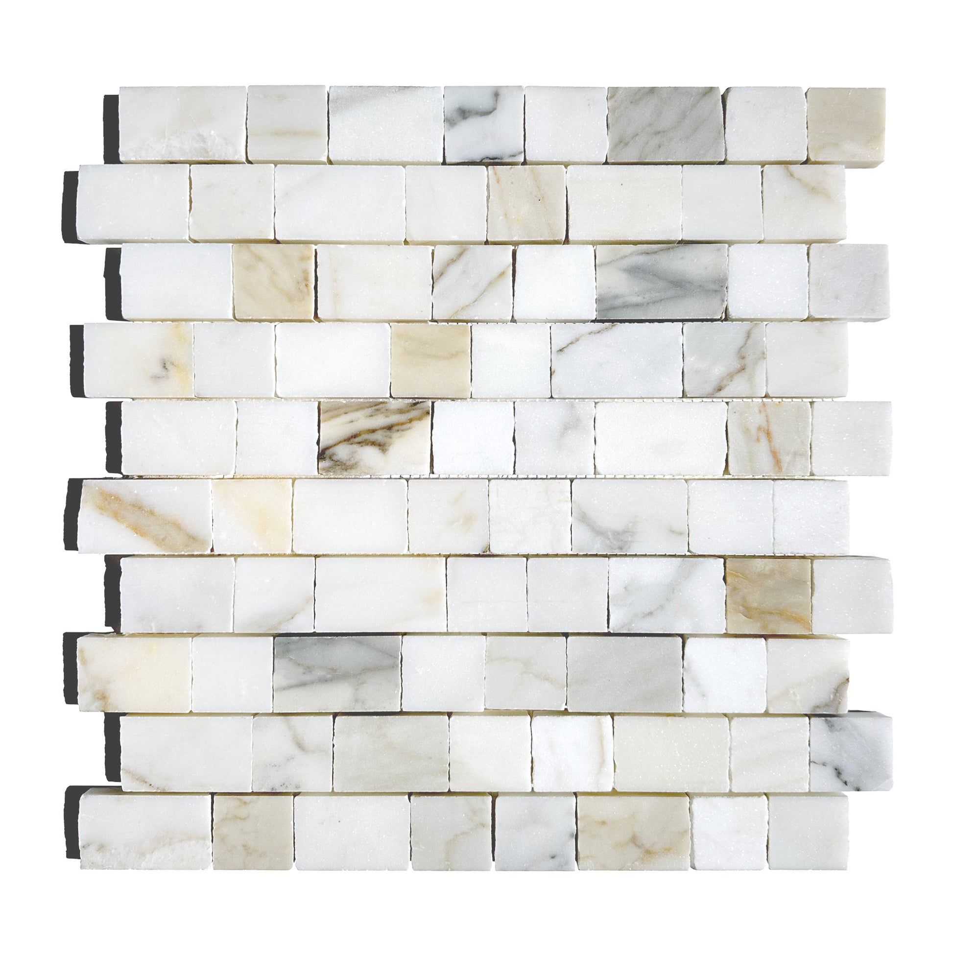 HW Tile 1x1 Handclipped Mosaic Calacatta Gold