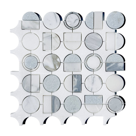 HW Tile Buoy Blues Honed and Polished Mosaic