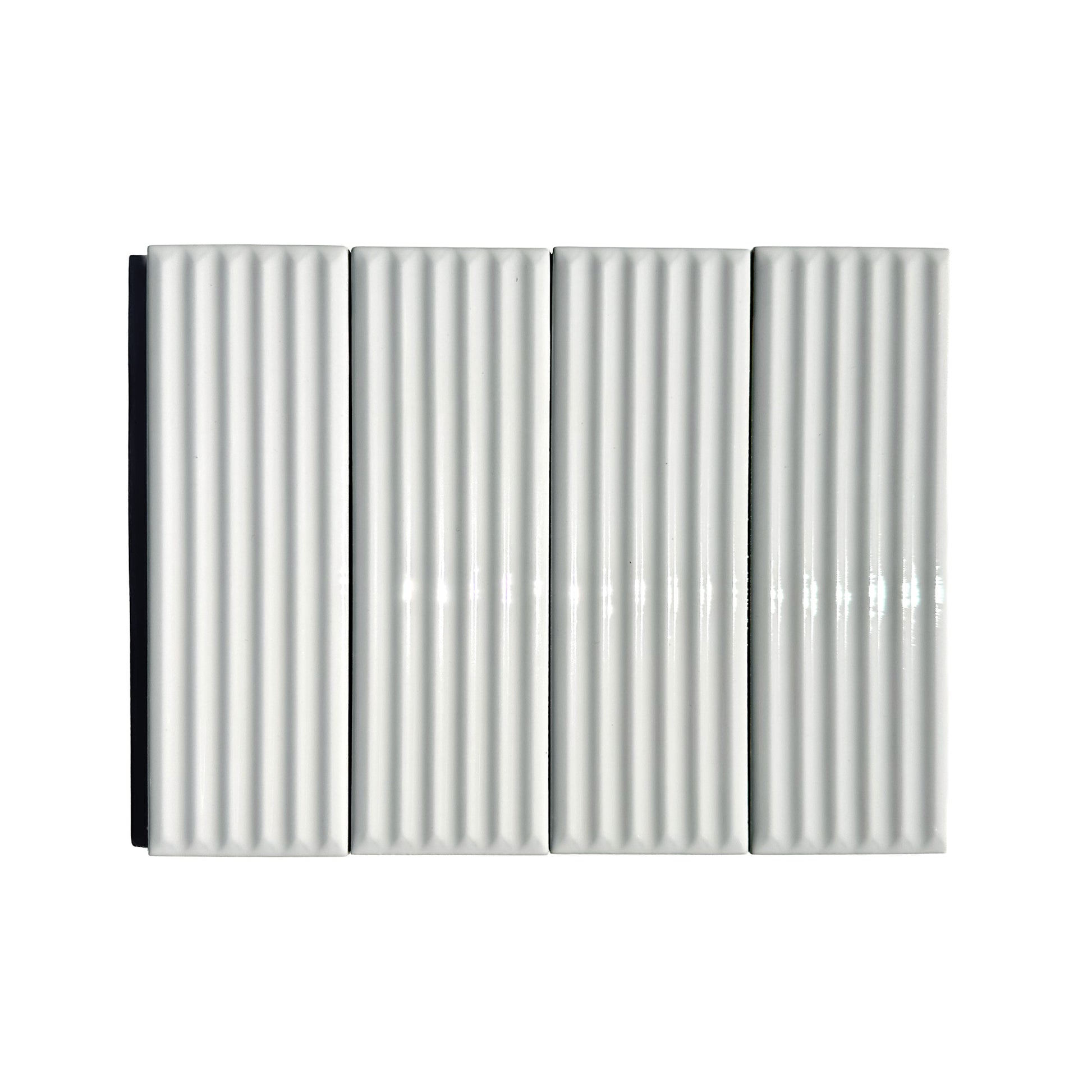 HW Tile Color Pop Fluted White Glossy group 