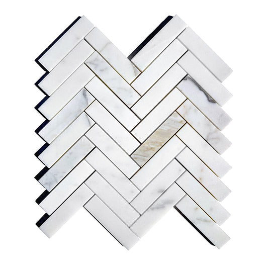 HW Tile Mosaic White Calacatta Gold Polished