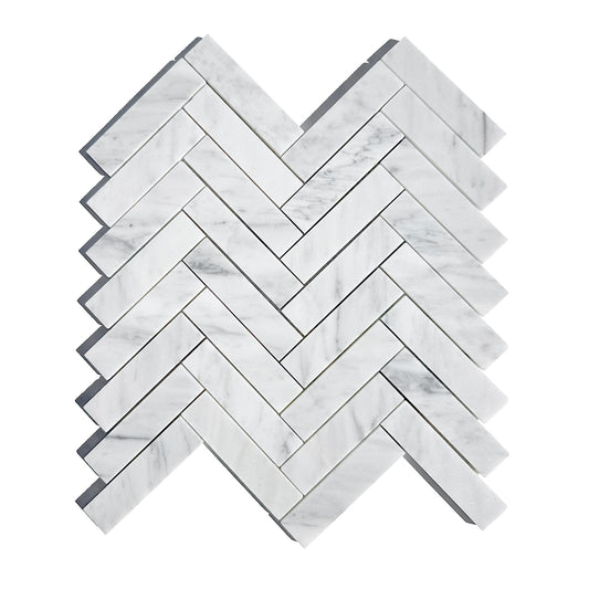 HW Tile Mosaic White Carrara Premium honed