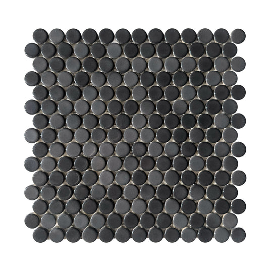 HW Tile Penny Rounds Black Tile