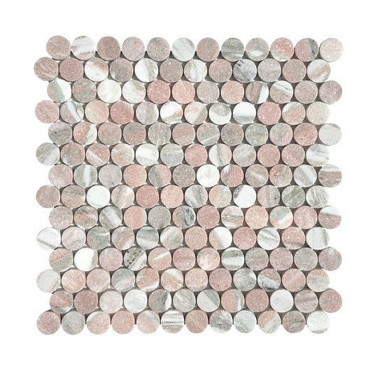HW Tile Penny Rounds Rosa Honed 