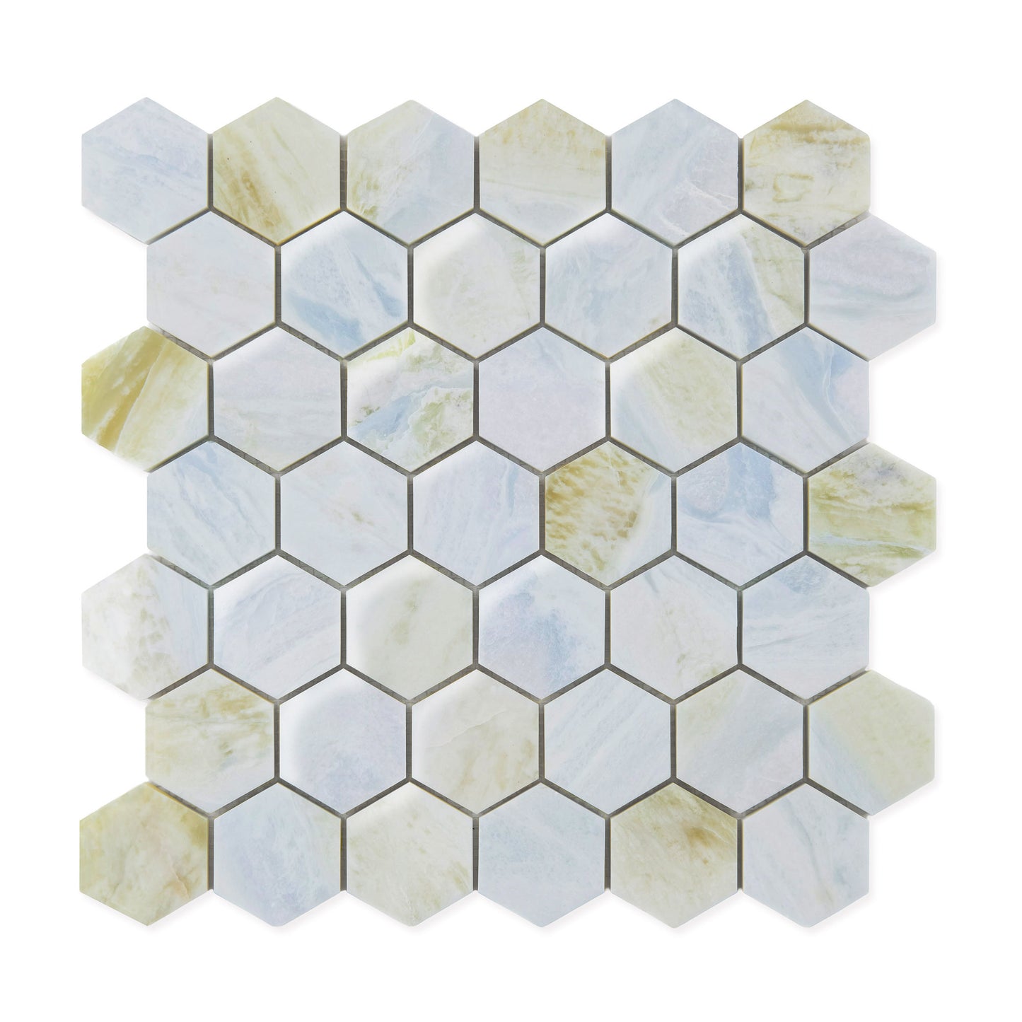 HW Tile 2" Published Ocean Blue Hexagon Mosaic