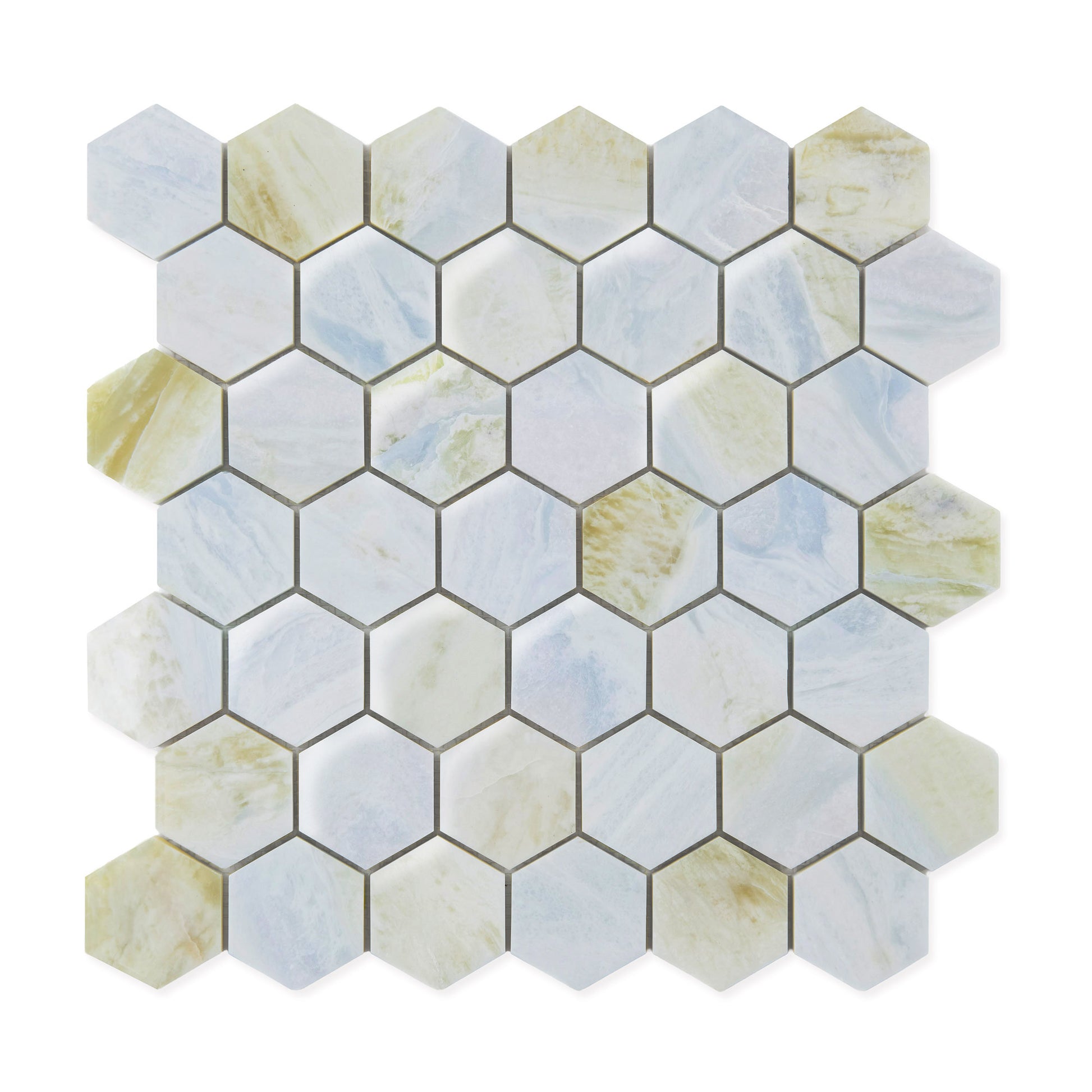 HW Tile 2" Published Ocean Blue Hexagon Mosaic