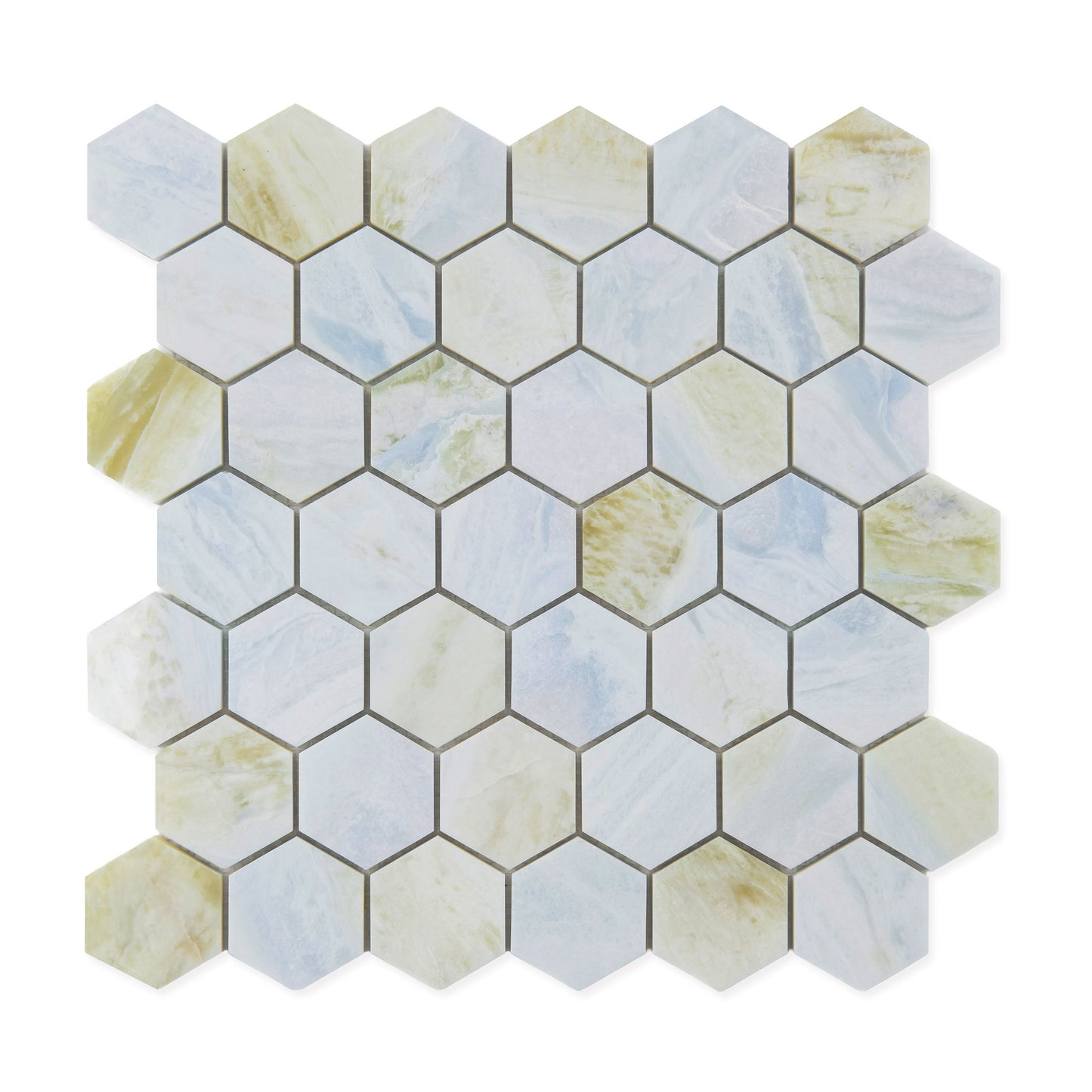 HW Tile 2" Honed Ocean Blue Hexagon Mosaic