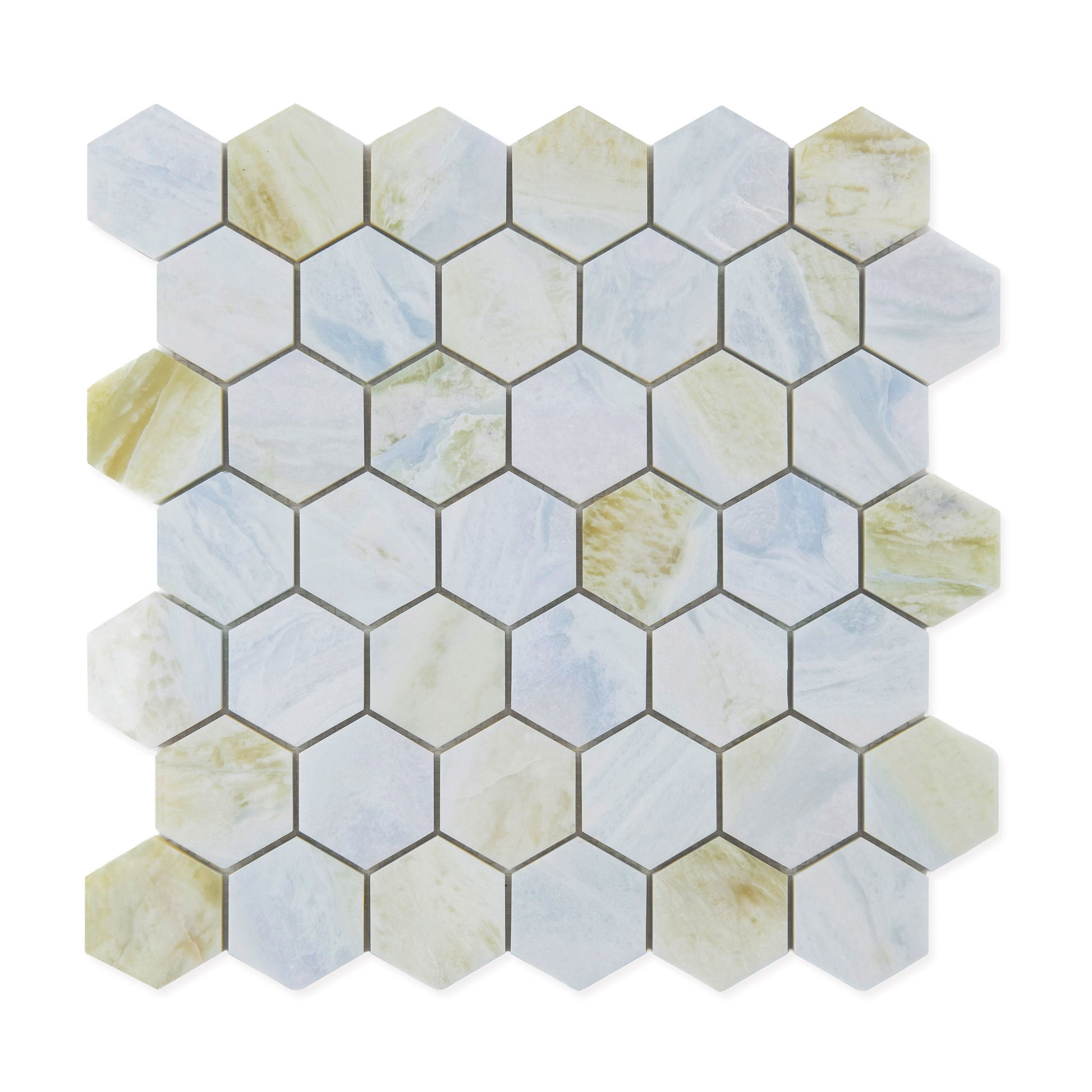 HW Tile 2" Honed Ocean Blue Hexagon Mosaic