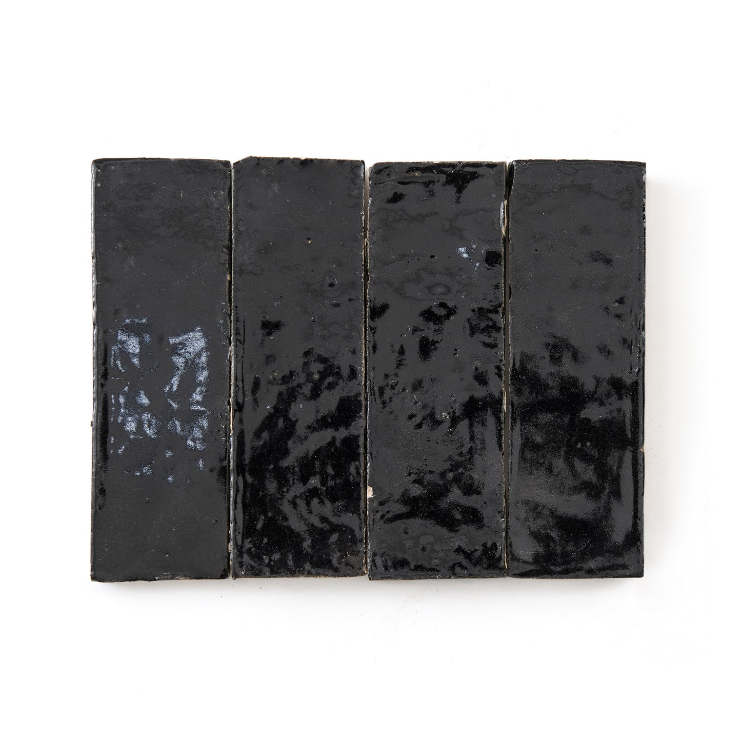 HW Tile Zellige 2x6 Black Glazed Field Stack