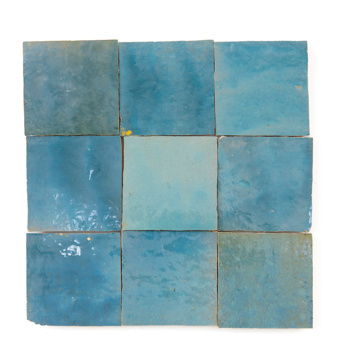HW Tile Zellige 4x4 Sea Blue Glazed Field Group 9